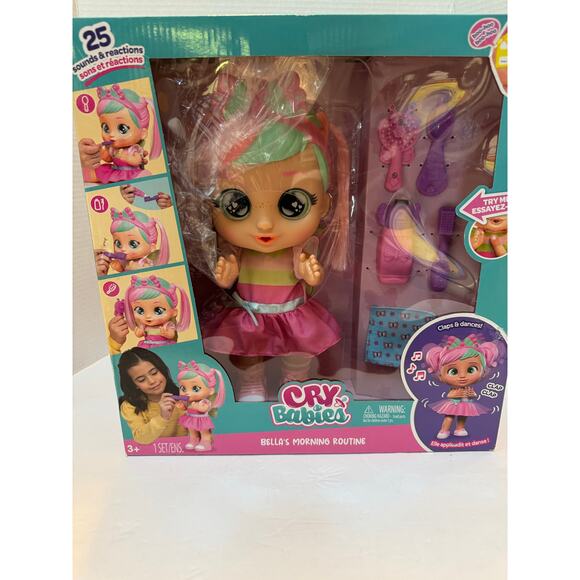 Cry Babies Bella’s Morning Routine – Interactive Baby Doll with 20+ Sounds - Picture 5 of 10